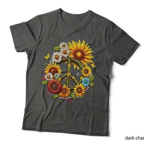 Peace symbol flowers - peace, t-shirt