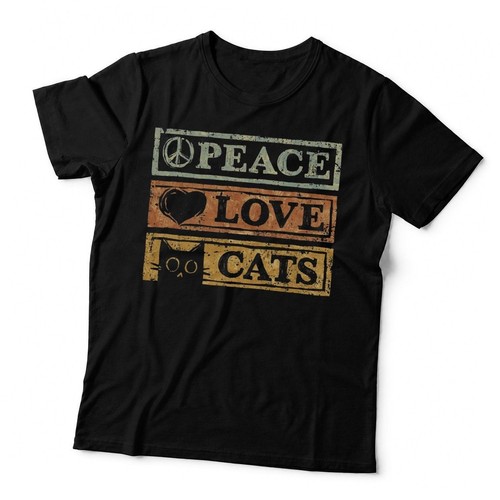 Peace love cats shirt - peace,