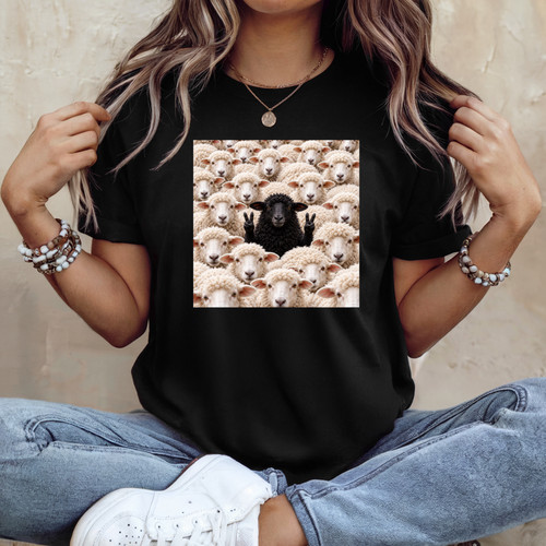 Funny black sheep - funny, t-shirt